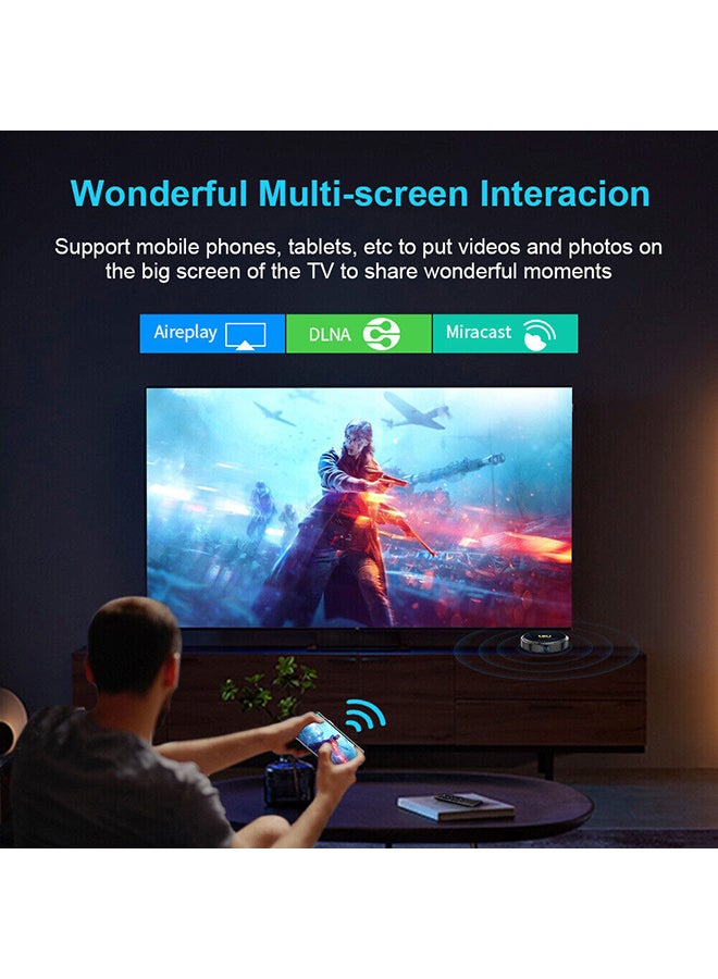 Wownect HK1 RBOX H8 Mini Smart Android 12.0 TV Box Allwinner H618 2GB/16GB Set Top Box Supports 4K 6K + Dual WiFi 2.4G 5G Black - Image 3