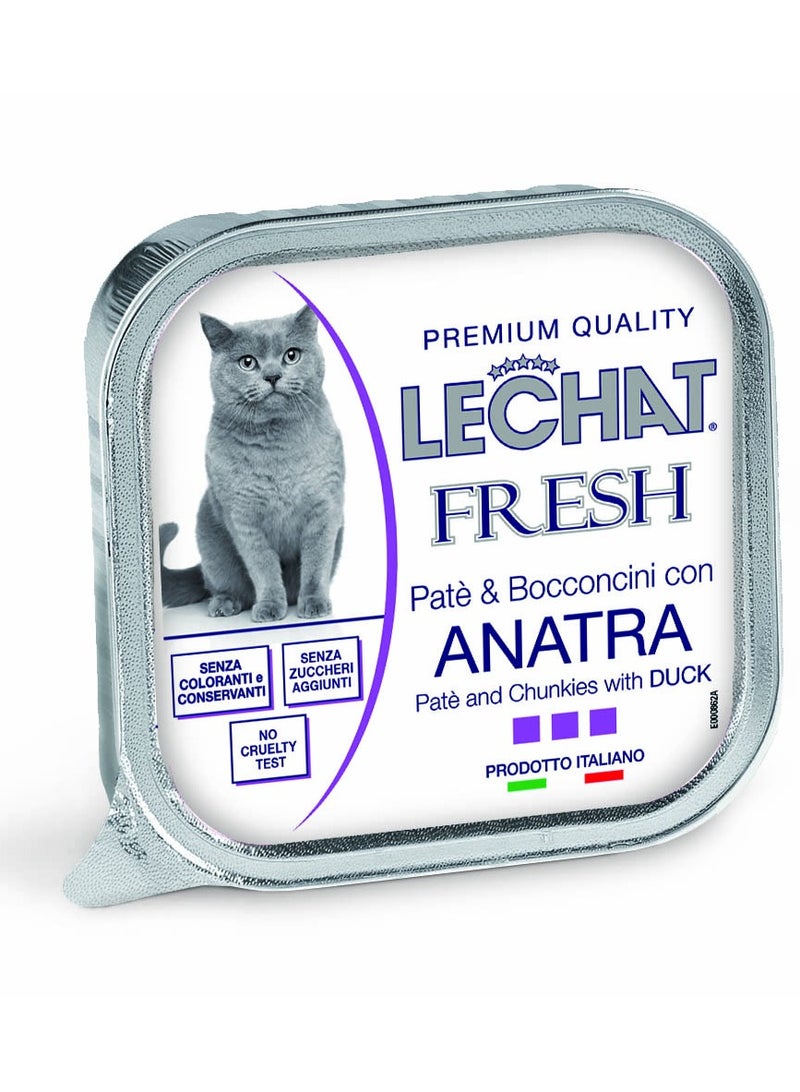 Monge Lechat Fresh by Monge | Cat Wet Food with Duck | Super Premium Complete Wet Cat Food | Patè & Chunkies in Alutray - Image 2