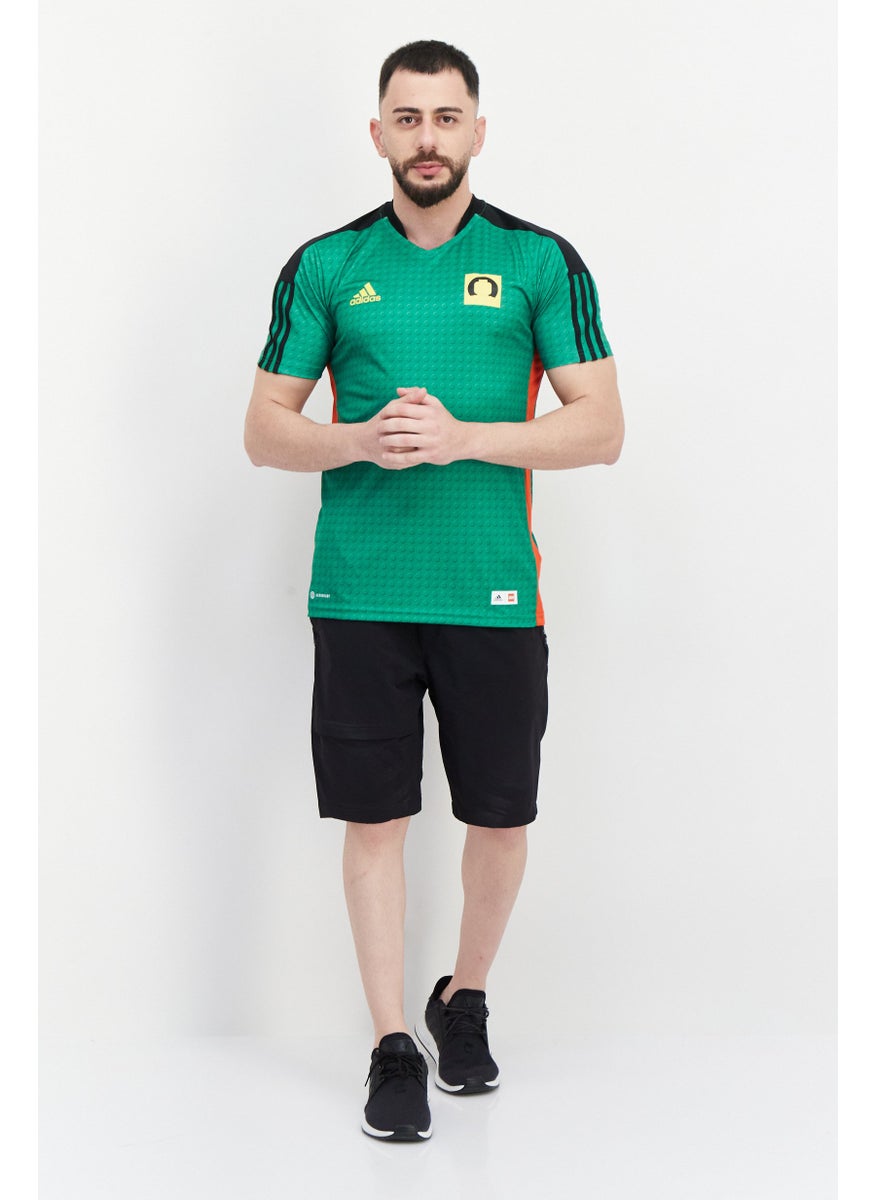 Adidas Adidas x Lego Men Sportswear Fit Short Sleeve Football Jersey, Green  - Image 4