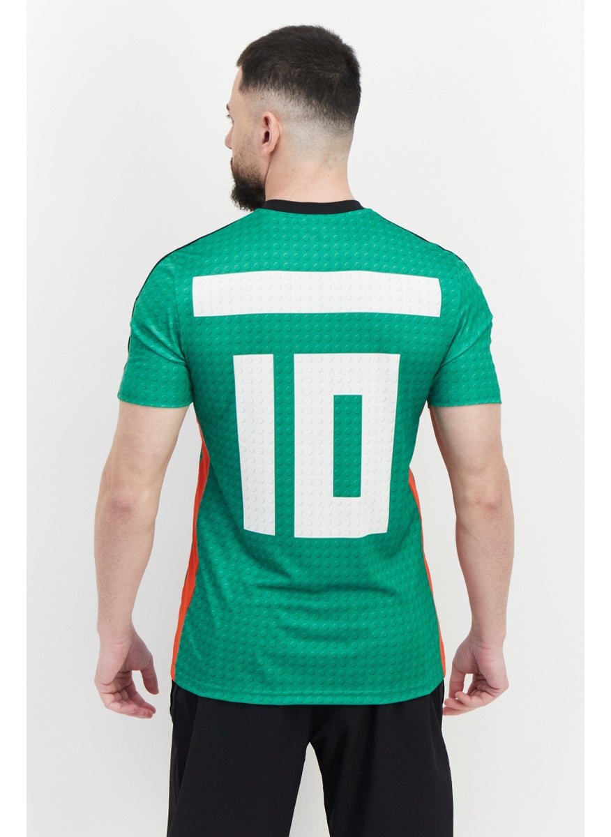 Adidas Adidas x Lego Men Sportswear Fit Short Sleeve Football Jersey, Green  - Image 2