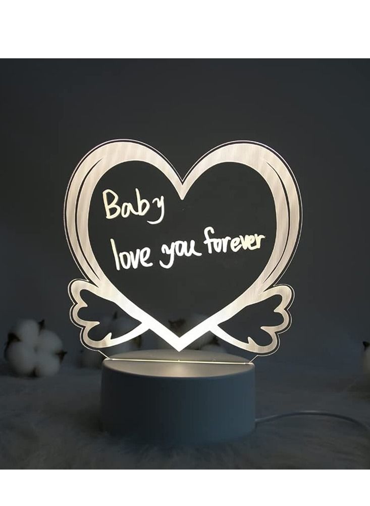 Mi techo 3D Gift Acrylic Creative Message Board with LED Light Base Holder with Writing Pen & Cloth - Image 1
