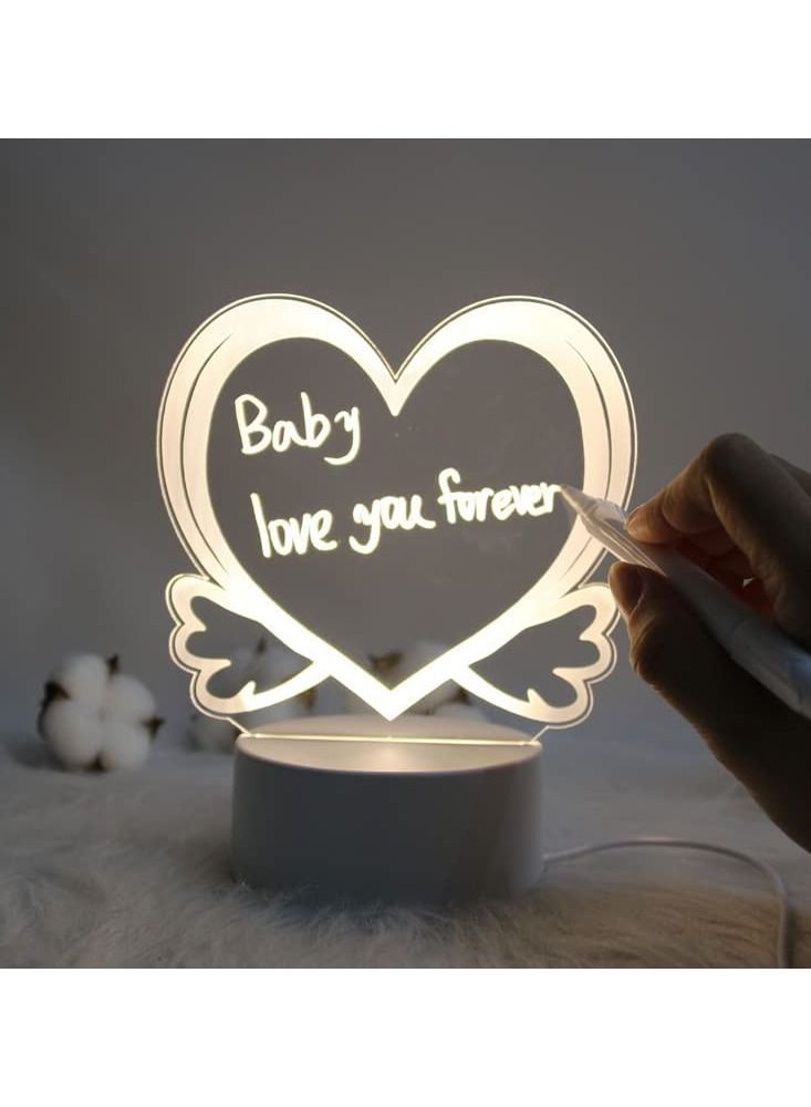 Mi techo 3D Gift Acrylic Creative Message Board with LED Light Base Holder with Writing Pen & Cloth - Image 2