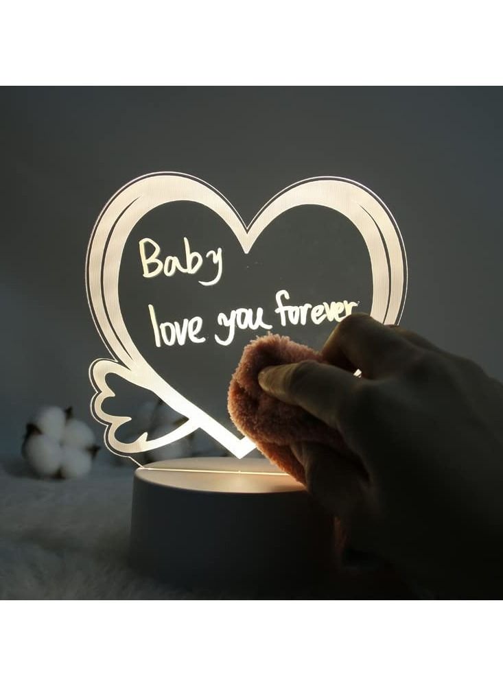 Mi techo 3D Gift Acrylic Creative Message Board with LED Light Base Holder with Writing Pen & Cloth - Image 3