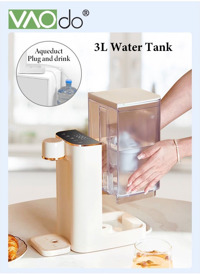 Water Purifier with Night Light and Activated Carbon Filter Table Clear Lcd Cnc Panel Water Filtration 3s Heated Water Can be Directly Connected to External Bottled Water Water Dispenser