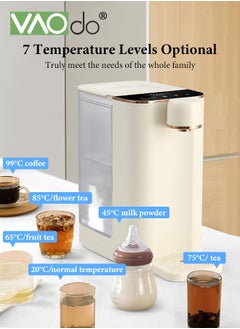 VAOdo Water Purifier with Night Light and Activated Carbon Filter Table Clear Lcd Cnc Panel Water Filtration 3s Heated Water Can be Directly Connected to External Bottled Water Water Dispenser  - Image 2