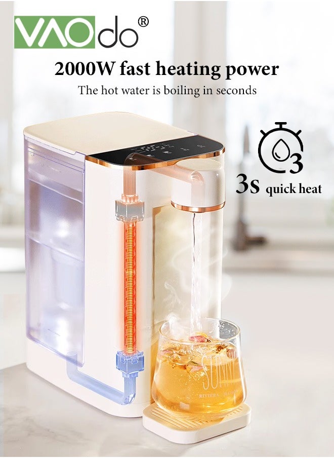 Water Purifier with Night Light and Activated Carbon Filter Table Clear Lcd Cnc Panel Water Filtration 3s Heated Water Can be Directly Connected to External Bottled Water Water Dispenser