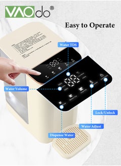 VAOdo Water Purifier with Night Light and Activated Carbon Filter Table Clear Lcd Cnc Panel Water Filtration 3s Heated Water Can be Directly Connected to External Bottled Water Water Dispenser  - Image 5