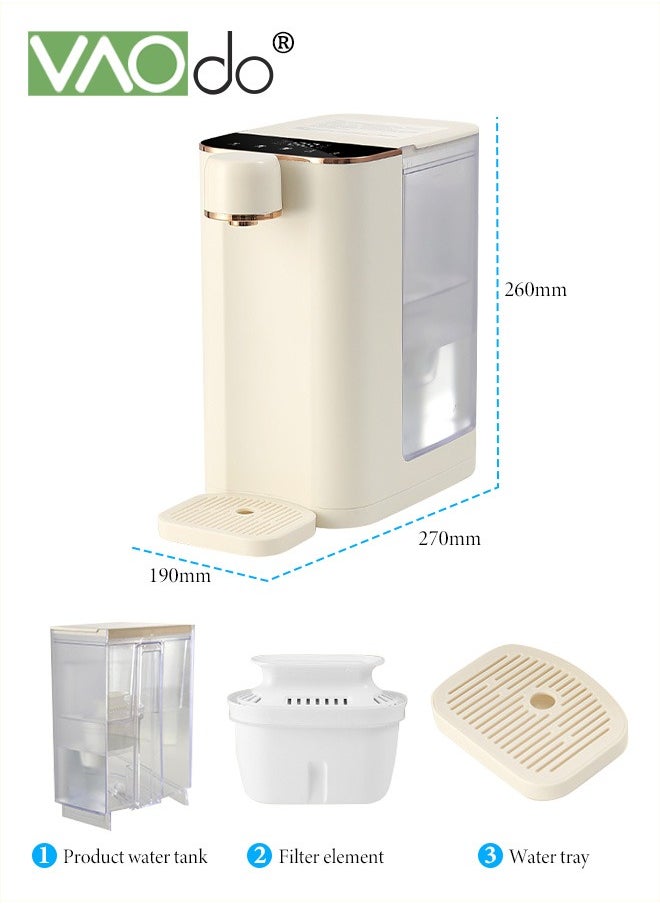 Water Purifier with Night Light and Activated Carbon Filter Table Clear Lcd Cnc Panel Water Filtration 3s Heated Water Can be Directly Connected to External Bottled Water Water Dispenser