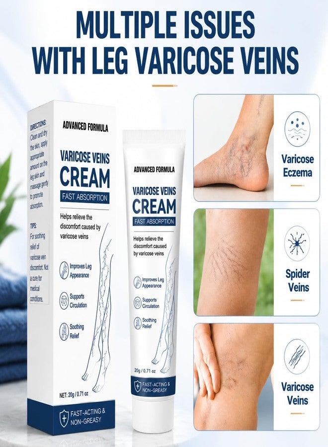 Vigorder Varicose Veins Treatment for Legs, Varicose Veins Cream for Spider Veins, Helps Improve Circulation, Relieves Tired Heavy Feeling, Moisturizing Support for Daily Leg Care - Image 2