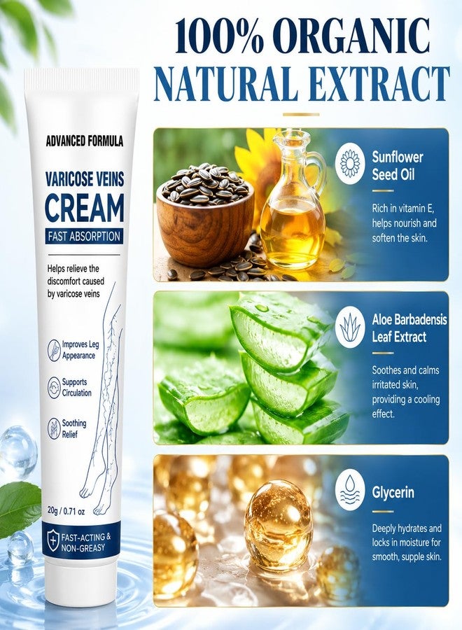 Vigorder Varicose Veins Treatment for Legs, Varicose Veins Cream for Spider Veins, Helps Improve Circulation, Relieves Tired Heavy Feeling, Moisturizing Support for Daily Leg Care - Image 3