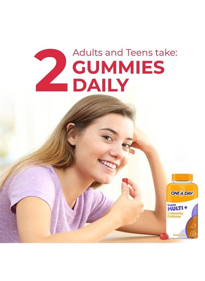 ONE A DAY - Teen Multi+ Immunity Defense Vitamins, Multivitamin Gummies With Boost of Immunity Support with Vitamins A, C, D, E, Selenium & Zinc, 120 Count - Image 1