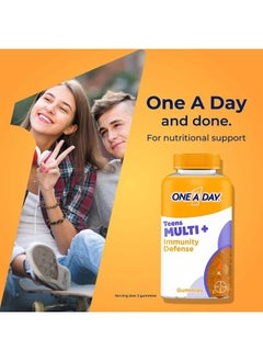 ONE A DAY Teen Multi+ Immunity Defense Vitamins, Multivitamin Gummies With Boost of Immunity Support with Vitamins A, C, D, E, Selenium & Zinc, 120 Count  - Image 5