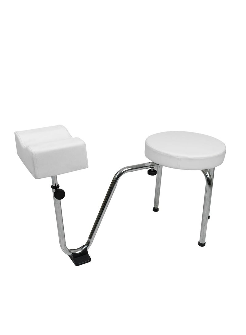 Meishida Pedicure Stool Adjustable Stand Leather Foot Stool Chair Footrest for Beauty Salon Nail Shop White - Image 1