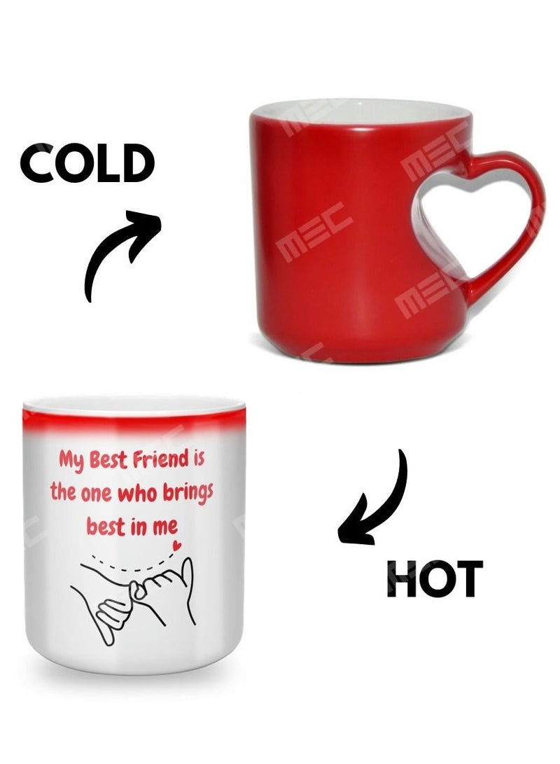 MEC My Best Friend Is The One Who Brings Best In Me Color Changing Magic Mug Printed Coffee Mug 11Oz Inner Heartshape - Image 1