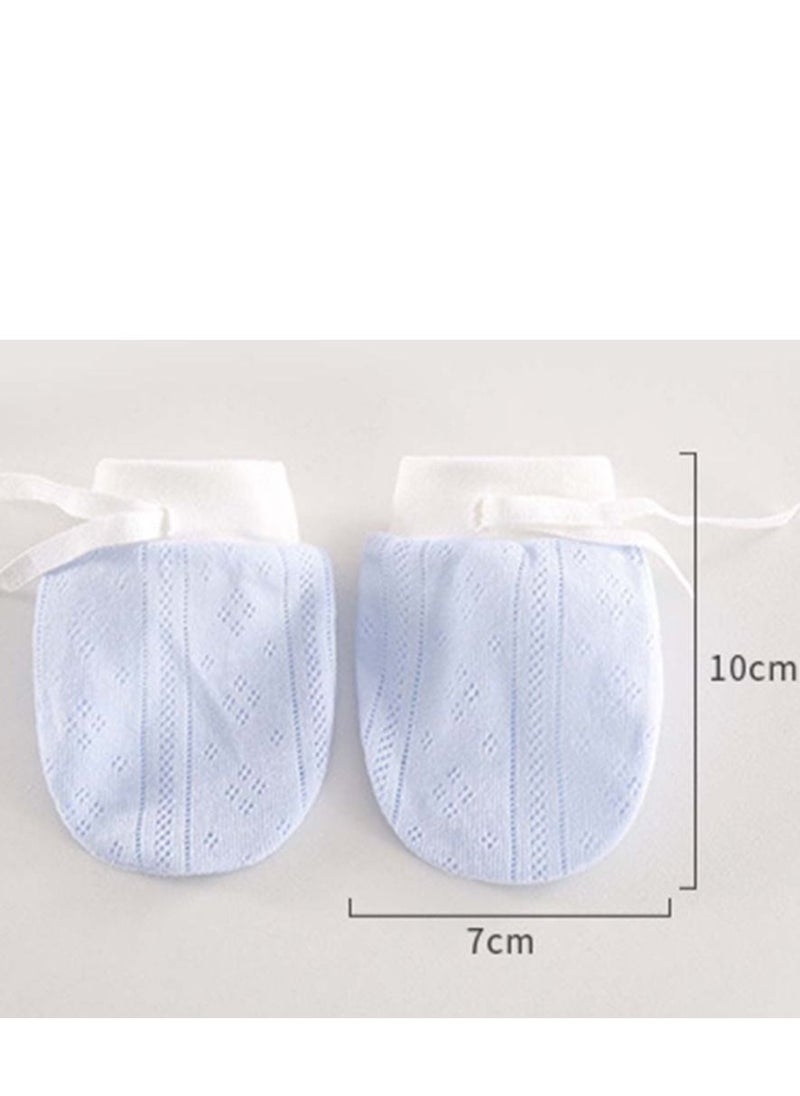 SYOSI - Anti-Scratch Baby Mittens Cute Boys Girls Cotton No Scratch Gloves Drawstring Adjustable for and Infants 6 Pairs Eyelet Mitten - Image 1