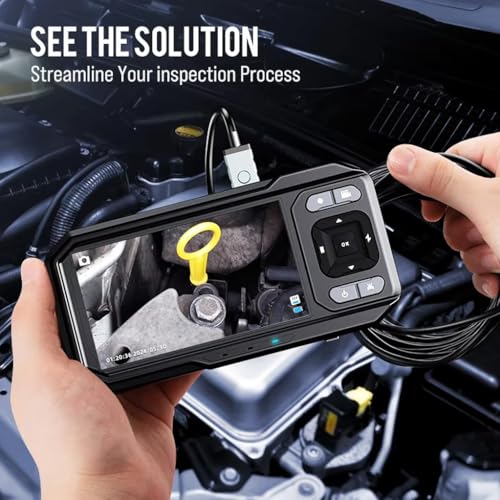 Tobo Dual Lens Industrial Endoscope, 1080P Digital Borescope Inspection Camera, 8.0mm IP67 Waterproof, with 4.3" LCD Screen Display, 8 LED Lights,16.5FT Semi-Rigid Cable TD-1341IM - Image 5