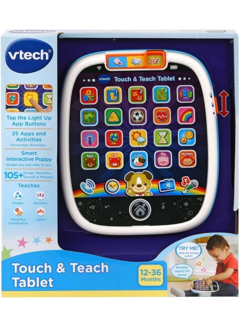 vtech تابلت اللمس والتعليم - متعدد الألوان | يتضمن 25 زر تطبيق مضيء مزيف، | 3 أوضاع للعب، زر المنزل المتوهج، | مناسب للأعمار من 12 شهرًا فما فوق - Image 1