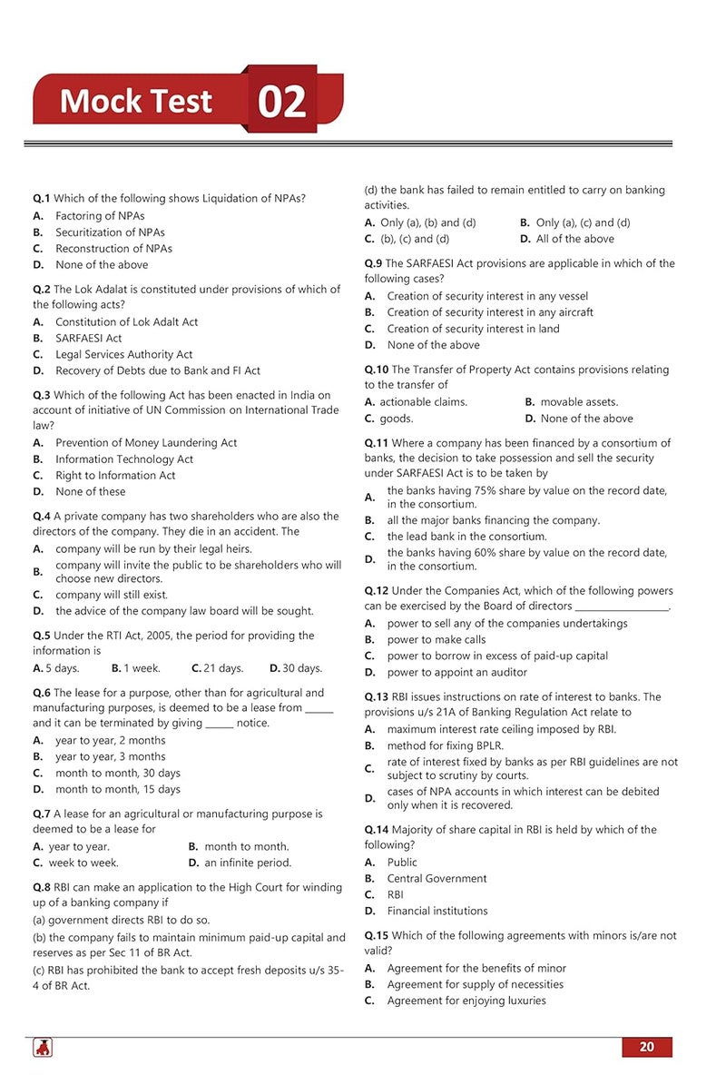 Legal and Regulatory Aspects of Bank - JAIIB Exam 2023 (Paper 3) - 5 Full Length Mock Tests (Solved Objective Questions) with Free Access to Online Tests  - Image 5