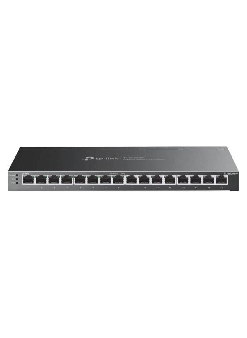 Tp-link Tl - TP-Link TL-SG2016P | 16 Port Gigabit Smart Managed PoE Switch | 8 PoE+ Port @120W | Support Omada SDN | PoE Recovery | IPv6 | Static Routing | L2/L3/L4 QoS | 5 Year Manufacturer Warranty - Image 1