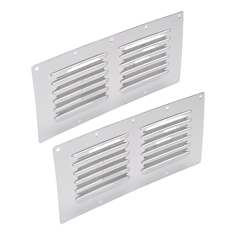 2PCS Louvered Vent Air Grill Cover 316 Stainless Steel Rectangular Air Venting Panel Cover for Ships Yachts RVs - Image 2