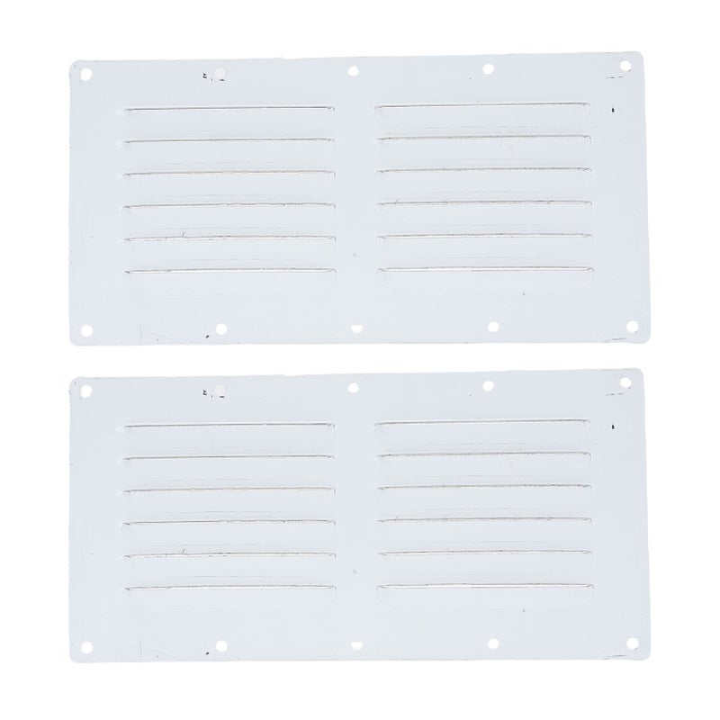 2PCS Louvered Vent Air Grill Cover 316 Stainless Steel Rectangular Air Venting Panel Cover for Ships Yachts RVs - Image 1