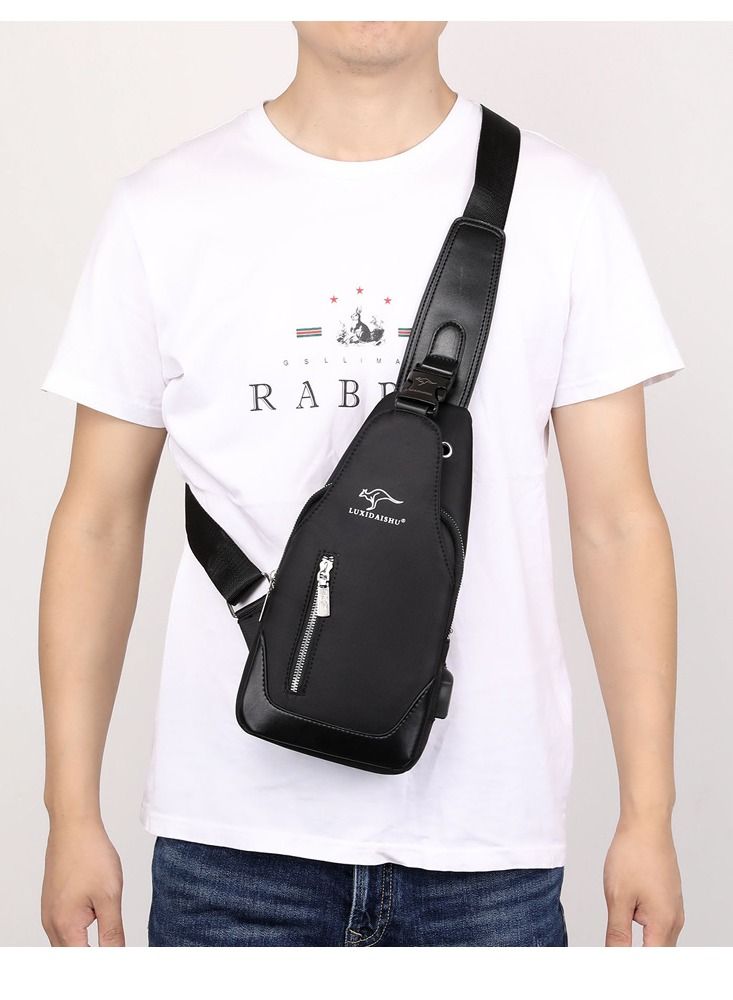 DubaiGallery Men Women Sling Bag Pack with Lock Waterproof Anti-theft Chest Bag with USB Charging Port Shoulder Bag Crossbody Backpack - Image 2