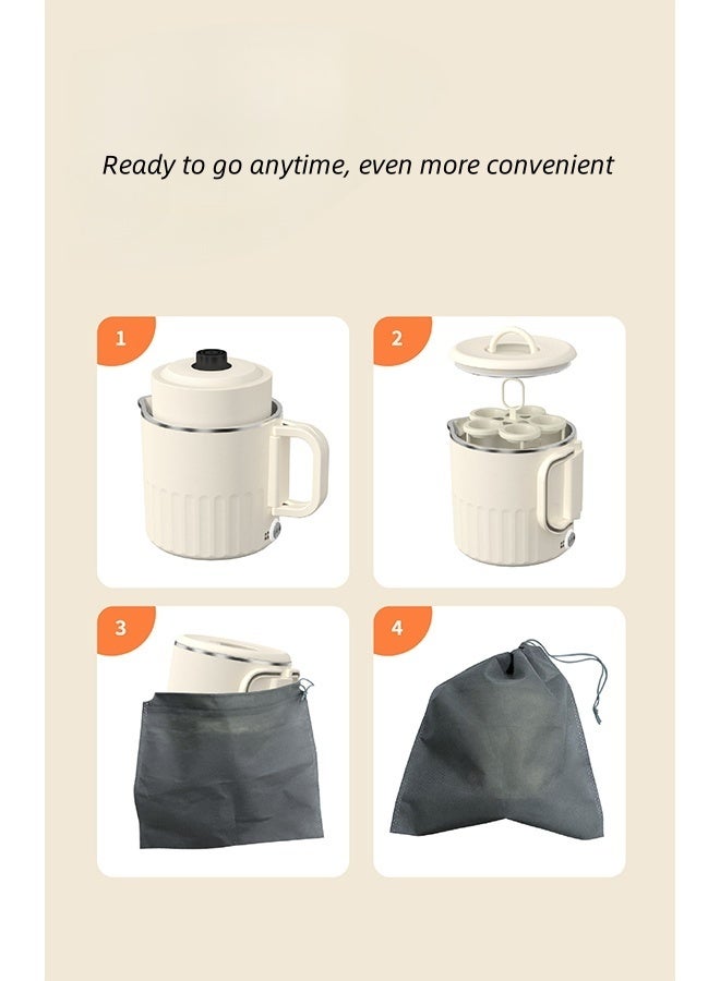 DAKS Folding Electric Kettle 304 Stainless Steel – Portable Travel Kettle with Egg Steamer, 600W, 1000ml Capacity, Auto Shut-Off, Boil-Dry Protection, Includes Storage Bag – Ideal for Home, Office, and Travel - Image 4