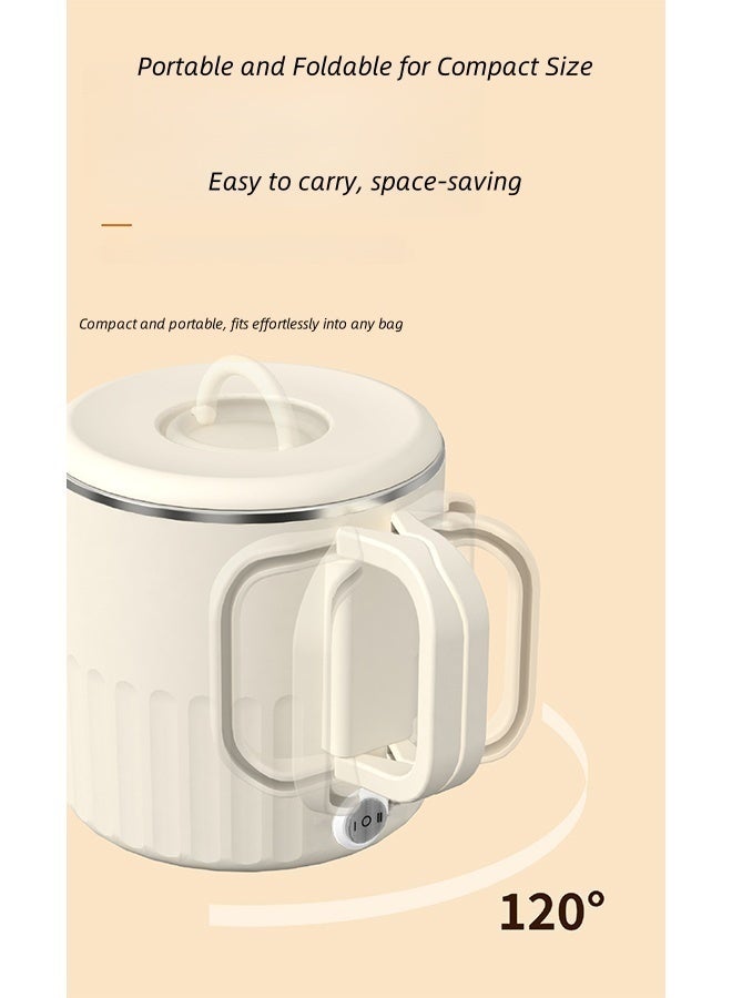 DAKS Folding Electric Kettle 304 Stainless Steel – Portable Travel Kettle with Egg Steamer, 600W, 1000ml Capacity, Auto Shut-Off, Boil-Dry Protection, Includes Storage Bag – Ideal for Home, Office, and Travel - Image 3