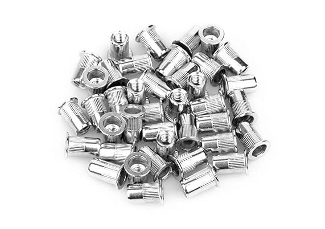 TheMujtaba (M8) Insert Nut Zinc Plated Flat Head Metric Threaded Rivetnut, Insert Nut, insert Rivet Nut (Pack of 100) - Image 3