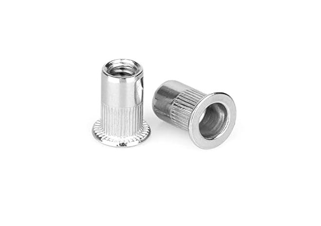 TheMujtaba (M8) Insert Nut Zinc Plated Flat Head Metric Threaded Rivetnut, Insert Nut, insert Rivet Nut (Pack of 100) - Image 2