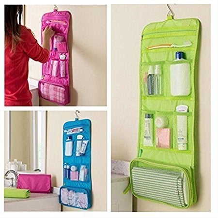 Saiyam Portable Folding Travel Organizer Toiletry Bag with Hanging Hook (Assorted Color) - Image 4