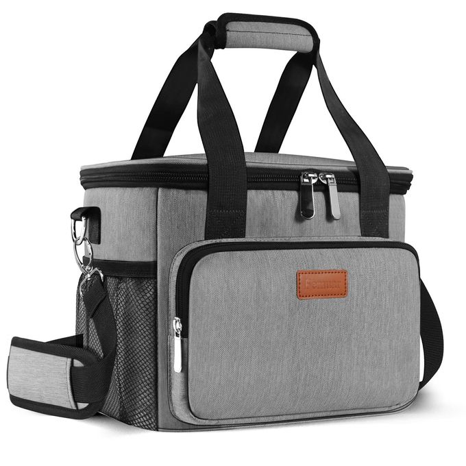 Femuar Lunch Bags for Women/Men, Insulated Lunch Bag for Work Office Picnic - Large Lunch Cooler Bag Leakproof Lunch Box with Adjustable Shoulder Strap for Adults - Grey (15L) - Image 1