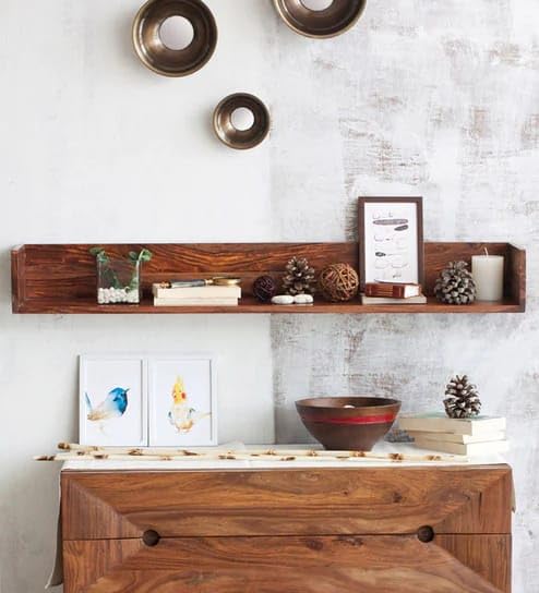carpentray 40 inch Floating Shelf for Wall Natural Walnut Wood Wall Shelves Picture Ledge Display Shelf Hanging Wall Bookshelf for Living Room Bedroom Kitchen Office Home Dcor Natural 100cm - Image 1