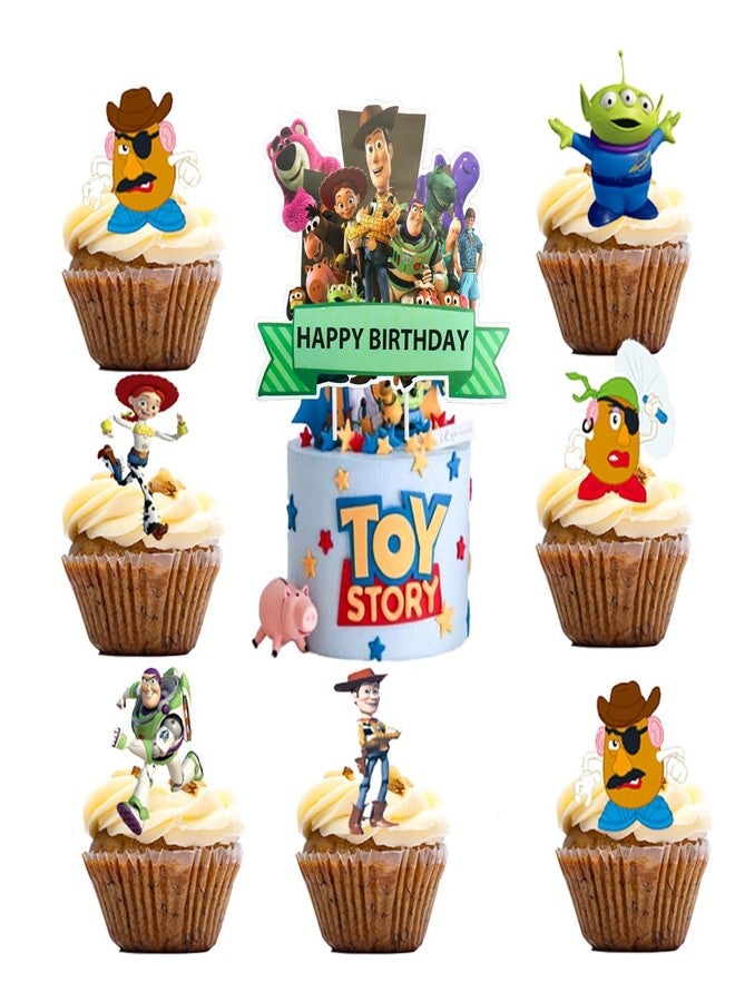 Losede 25PCS Cake Toppers Cupcake Toppers Cake Decorations Birthday Party Supplies Decorations (Style 7) - Image 1