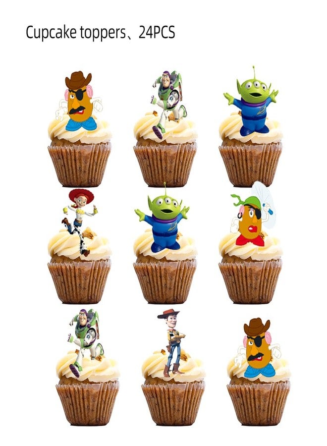 Losede 25PCS Cake Toppers Cupcake Toppers Cake Decorations Birthday Party Supplies Decorations (Style 7) - Image 3