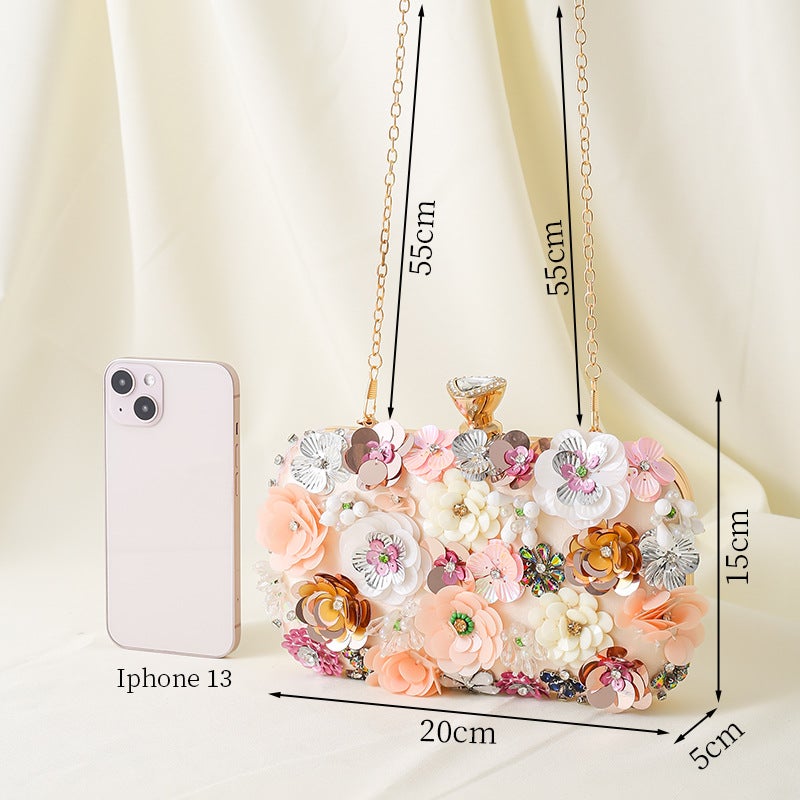 Selling Fashion Evening Bag Handmade Flower Beaded Banquet Bag Women'S Hand Bag Portable Gift Bag - Image 5