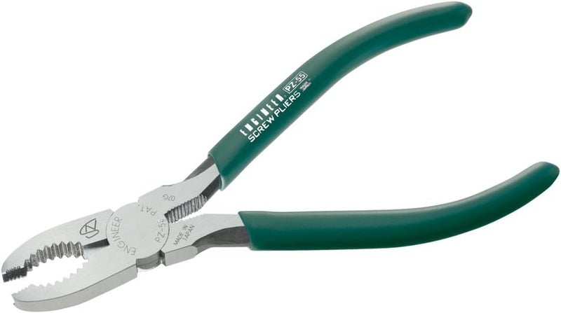 Engineer PZ-55 Damaged Screw Removal, Gripping Pliers Screw Extractors with unique vertically serrated jaws, Made in Japan - Image 1