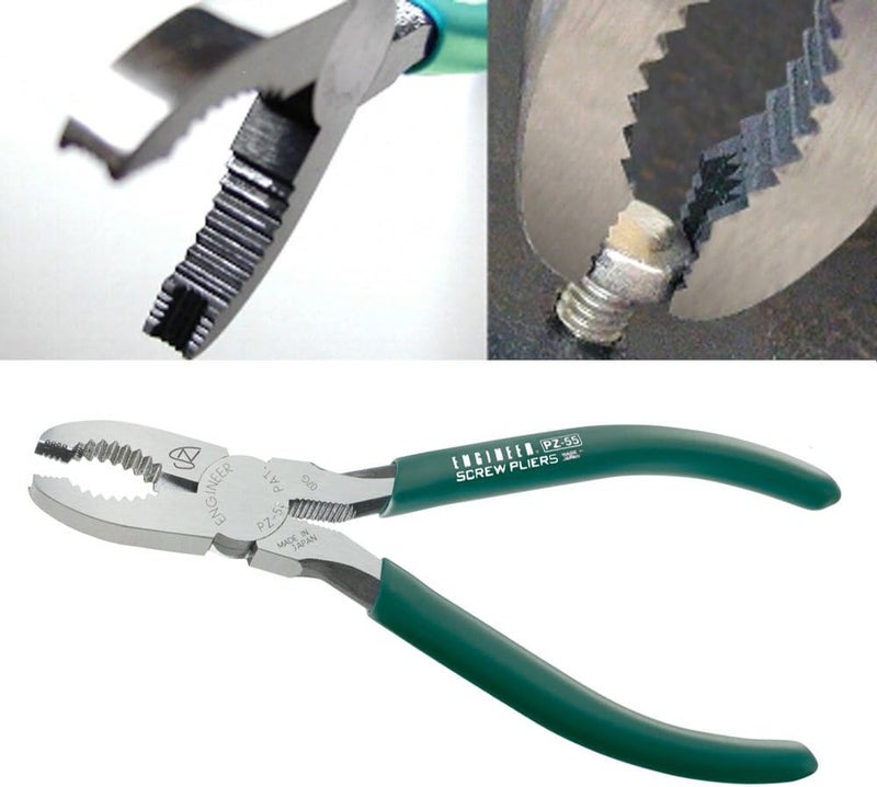 Engineer PZ-55 Damaged Screw Removal, Gripping Pliers Screw Extractors with unique vertically serrated jaws, Made in Japan - Image 2