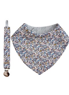 SMA SMA BIBS x LIBERTY Pacifier Clip Liberty gift pack - bib and pacifier clip - Anti-lost clip Anti-drop Chain Universal Pacifiers Teether Holder and cotton bib for babies  - Image 1