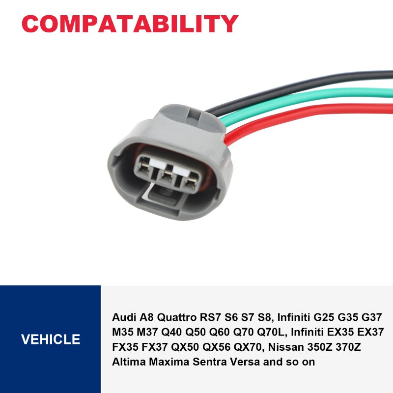 VASTAUTO Alternator Regulator Plug Harness Lead Repair Pigtailï¼Œ 3 Wires Regulator Plug Fits for Infiniti EX35 G35, Nissan 350Z Maxima Rogue, Saab, Suzuki, Audi A8 - Image 2