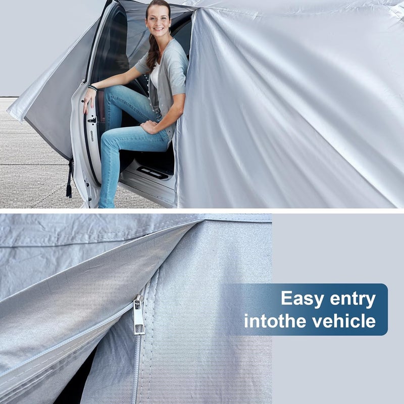 AUQDD غطاء سيارة سيدان فاخر من AUQDD بست طبقات، مقاوم للماء ولجميع الأحوال الجوية، يوفر حماية من أشعة الشمس ويقاوم الثلج والغبار والعواصف، مصمم خصيصًا للتناسب مع شكل السيارة ومزود بأربطة، مقاس 178"-189"، الدرجة K2 - Image 5