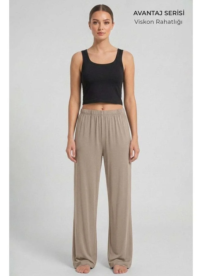 Aytuğ Egyptian Women's Viscose Straight Cut Under Pajama Vizon