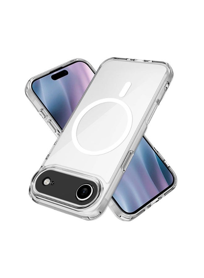 Jomo Store iPhone 17 Air Clear Shockproof Magnetic Case – Transparent Acrylic TPU, Anti-Yellowing Cover for iPhone 17 Air, Wireless Charging & MagSafe Compatible - Image 2