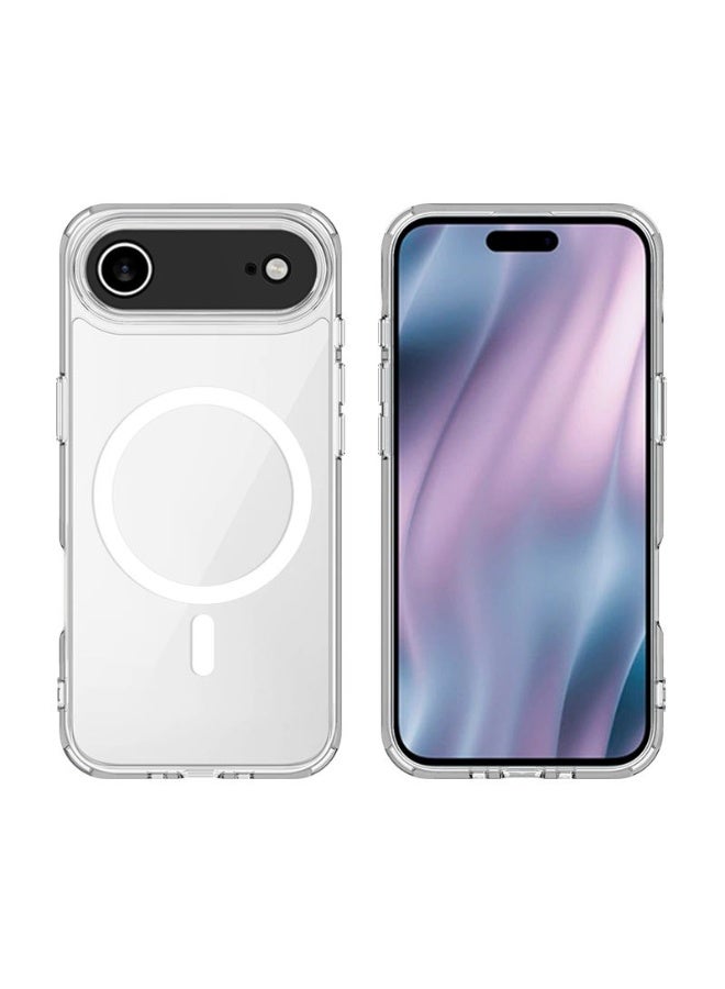 Jomo Store iPhone 17 Air Clear Shockproof Magnetic Case – Transparent Acrylic TPU, Anti-Yellowing Cover for iPhone 17 Air, Wireless Charging & MagSafe Compatible - Image 3
