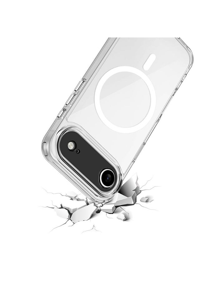 Jomo Store iPhone 17 Air Clear Shockproof Magnetic Case – Transparent Acrylic TPU, Anti-Yellowing Cover for iPhone 17 Air, Wireless Charging & MagSafe Compatible - Image 4