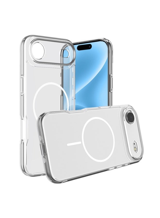 Jomo Store iPhone 17 Air Clear Shockproof Magnetic Case – Transparent Acrylic TPU, Anti-Yellowing Cover for iPhone 17 Air, Wireless Charging & MagSafe Compatible - Image 5