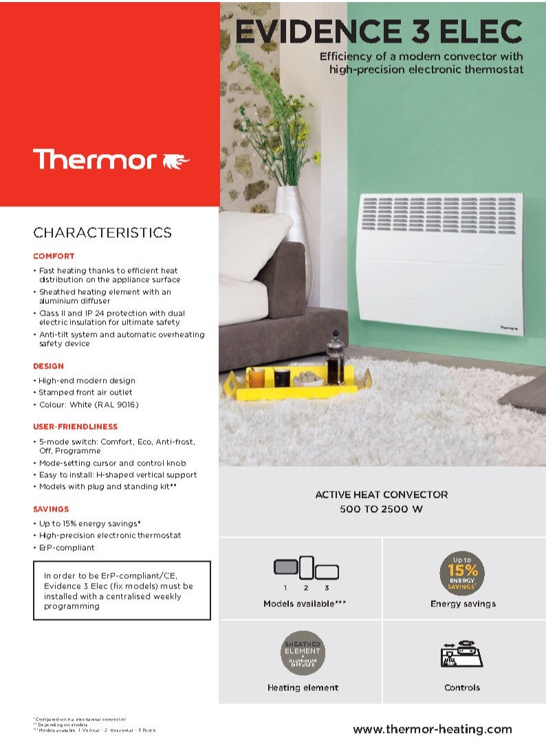 Thermor THERMOR HEATER EVIDENCE 3 ELEC 1500W FP  - Image 4