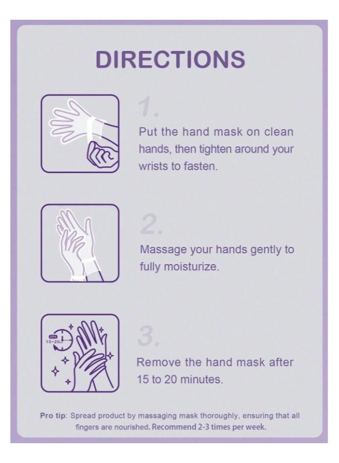 Lavender Hand Mask for dry cracked hands - 1 Pair (Pack of 1) 40g