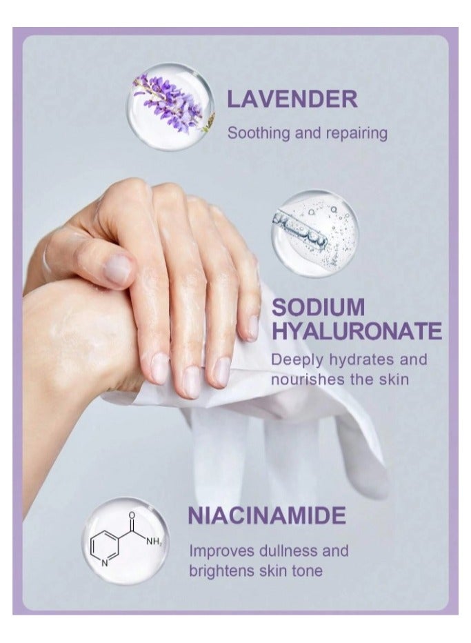 Lavender Hand Mask for dry cracked hands - 1 Pair (Pack of 1) 40g