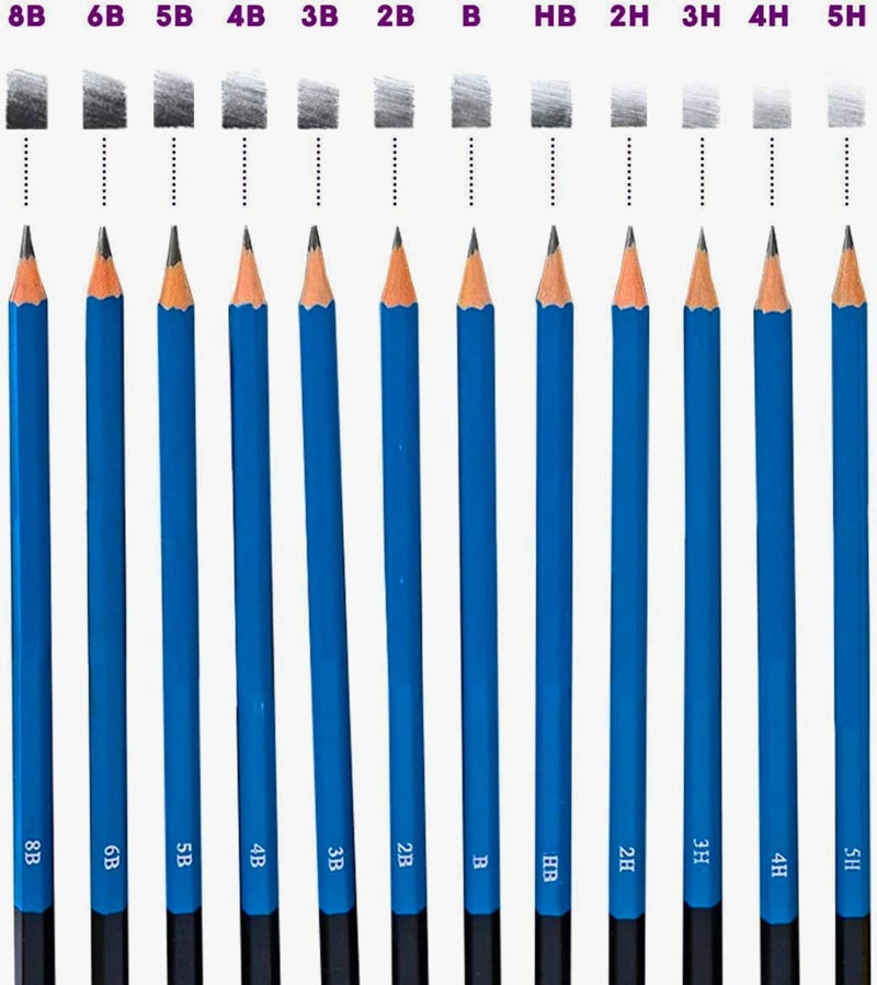 Corslet 72 Pcs Art Pencil Sketch Kit Drawing for Artists Kit Graphite Colored Charcoal Sketch Book Stumps Eraser Sketching Kit for Artist Drawing - Image 5